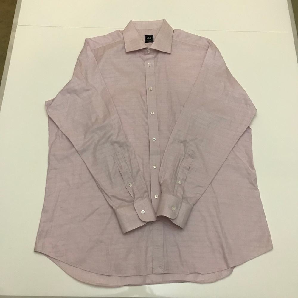 Ike Behar Pink Black Label Dress Shirt Neck 17